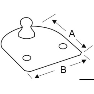 
Plaque acier avec pivot fileté 8 mm 
