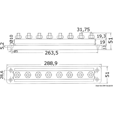 
Barrette support Bus-Bar 8 x 10 mm 
