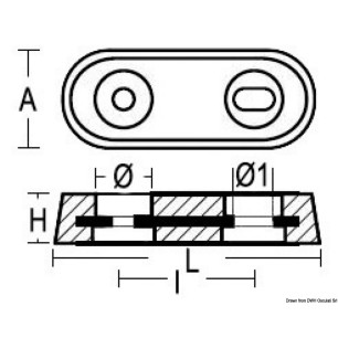 
Anode oval type Vetus 900 g 
