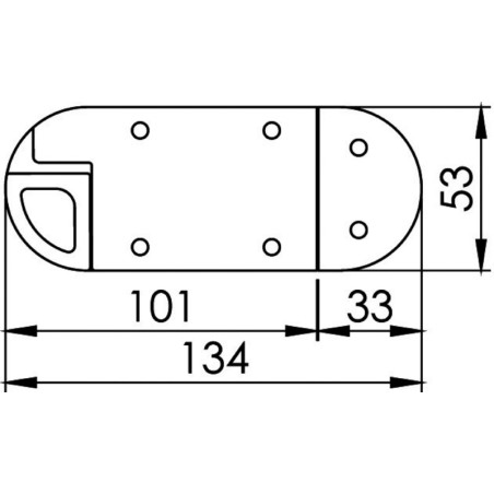 
Bloque-porte ressort AISI316 poli 134x53x16h 

