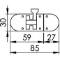 
Verrou laiton chromé 85x31 mm 
