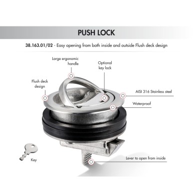 Lève-plancher PUSH LOCK Eclipse sans serrure | EAN 8033137211805 Ref 38.163.01