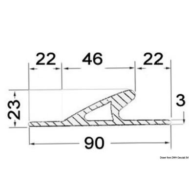 Profil parebattage anti-embruns 3x90x23 EPDM noir | EAN 8033137169977 Ref 66.022.01