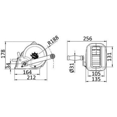 Treuil caréné max 540 kg | EAN 8033137049477 Ref 02.120.01