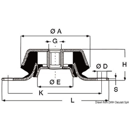 
Support antivibration acier galvanisé 150 kg 
