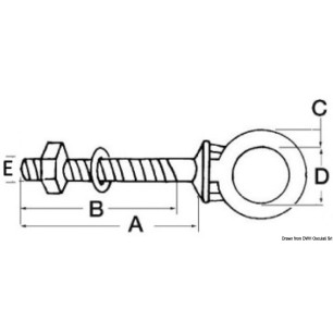 
Anneau  tige AISI316 10x100 mm 
