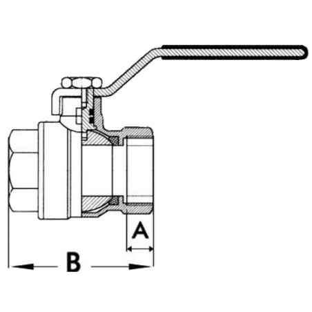 
Vanne  bille laiton nickelé 3/8" 
