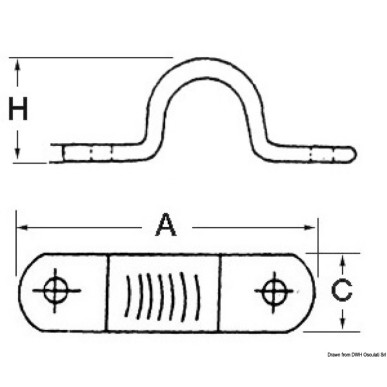 Pontet AISI316 poli 43x11 mm | EAN 8033137048906 Ref 39.319.01