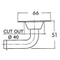 
Event carburant inox  ras tête 66 mm embout 19 mm 
