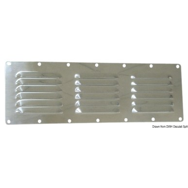
Grille aération inox poli 116x340 mm 
