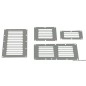 
Grille aération inox poli + moustiquaire 116x340mm 
