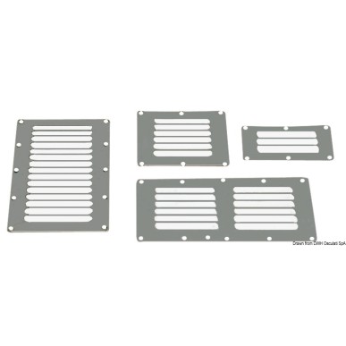 
Grille aération inox poli + moustiquaire 116x340mm 
