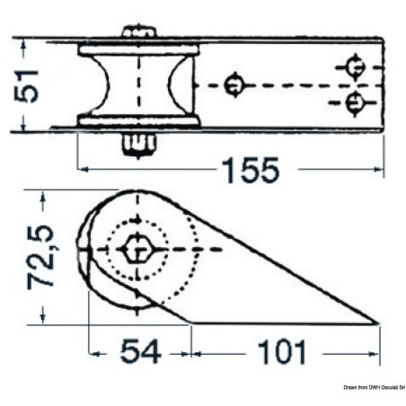 
Davier de proue inox 155 x 51 mm 
