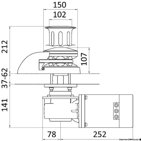 
Guindeau ITALWINCH Orchid 12V 1700W 10m tambour 
