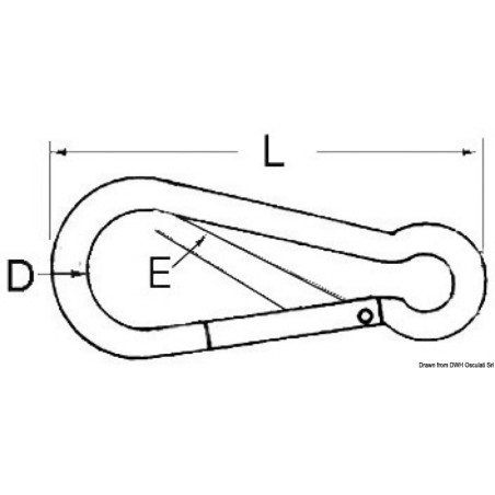 
Mousqueton sans saillie avec œil AISI 316 8 mm 
