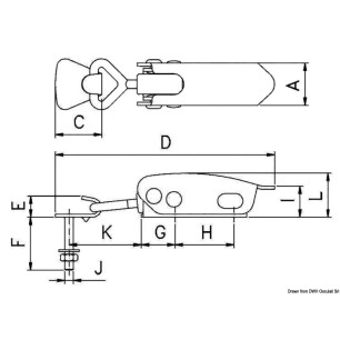 
Fermeture  levier élastique 106 mm 
