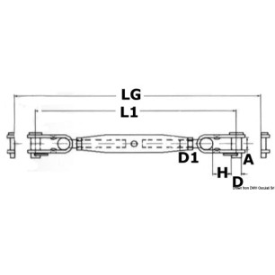 
Ridoir 2 chapes articulées AISI 316 10 mm 
