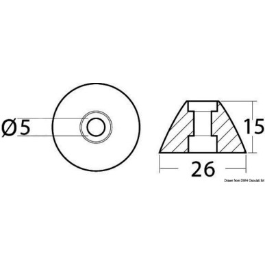 Anode de rechange zinc réf. orig. 31180 | EAN 8033137135897 Ref 43.070.29