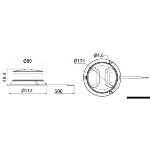 
Feu double clignotant LED blue 12/24 V 
