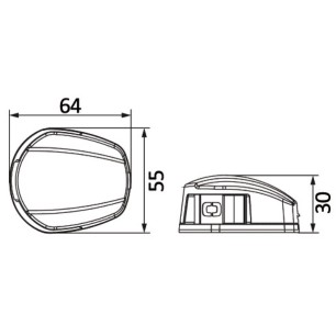 
Feu navigation LED NEMO 112,5°+112,5° bicolore montage horizontal
