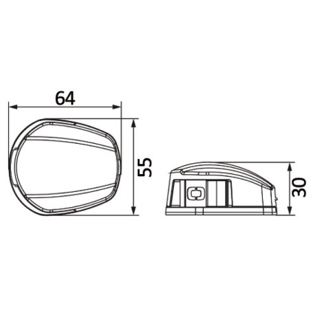 
Feu navigation LED NEMO 112,5°+112,5° bicolore montage horizontal

