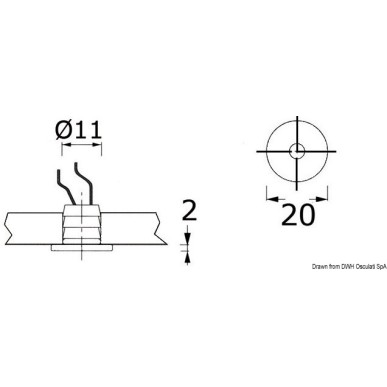 Lumière de courtoisie LED encastrer Apus-r - éclairage frontal| EAN 8033137054747 Ref 13.477.21