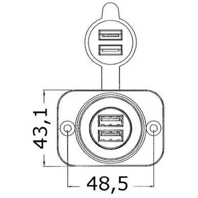 Prise allume-cigares et/ou USB| EAN 8033137054327 Ref 14.516.11
