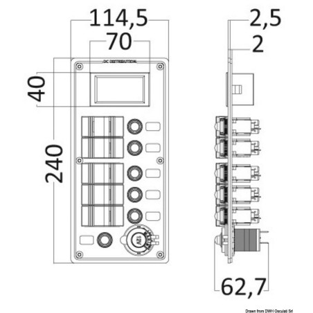 
Panneau électrique PCAL voltmètre numérique 9/32 V 
