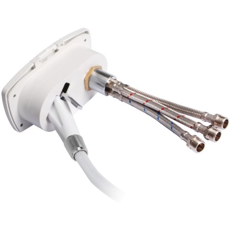
Coffret douche New Edge chromé tuyau PVC 2,5 m Sortie douche transversale
