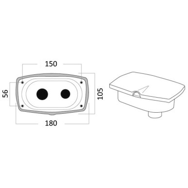 Boîtier douchette pont New Edge gâchette Mizar| EAN 8033137191367 Ref 15.257.30BU