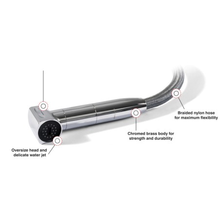 
Douche eau froide Saturn base verticale inox 
