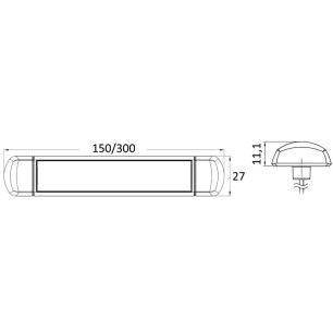 
Eclairage  LED version sur plan 12/24V 1,8W 3500K 
