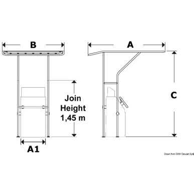 T-Top aluminium 1700 x 1200 x 2050 mm | EAN 9337568000717 Ref 48.194.01