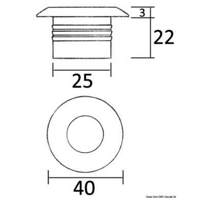 Lumière de courtoisie LED encastrer - éclairage frontal| EAN 8033137054655 Ref 13.429.04