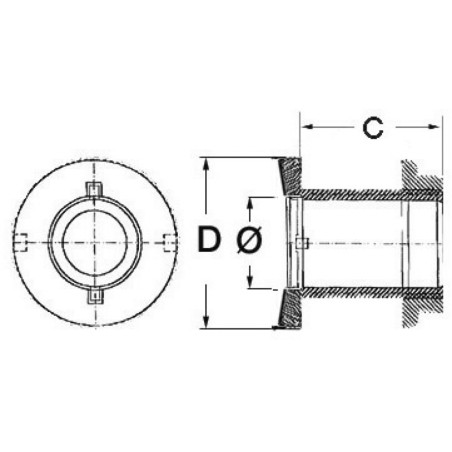
Passe-coque au ras AISI 316 polis miroir 3/8" 
