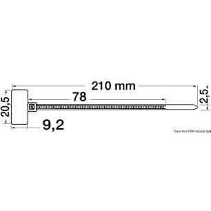
Collier nylon avec plaquette 2,5 mm x 110 mm 
