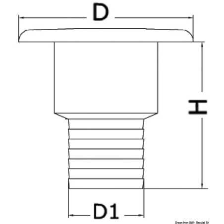 
Bouchon nable laiton chromé col long WASTE 38 mm 
