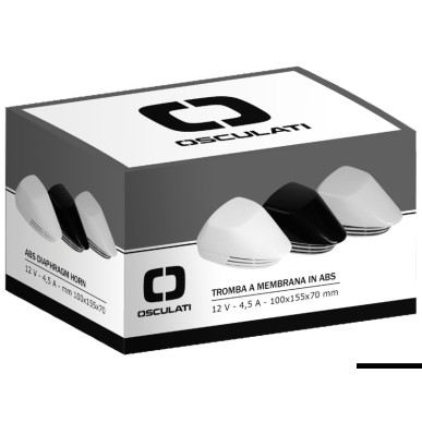 Avertisseur membrane ABS noir + chromé 12 V | EAN 8033137048289 Ref 21.450.00NE