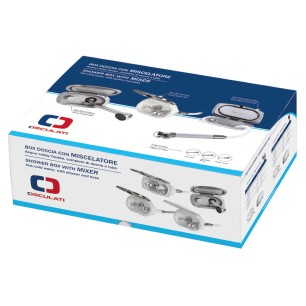 
Coffret douche blanc New Edge tuyau inox 4 m 

