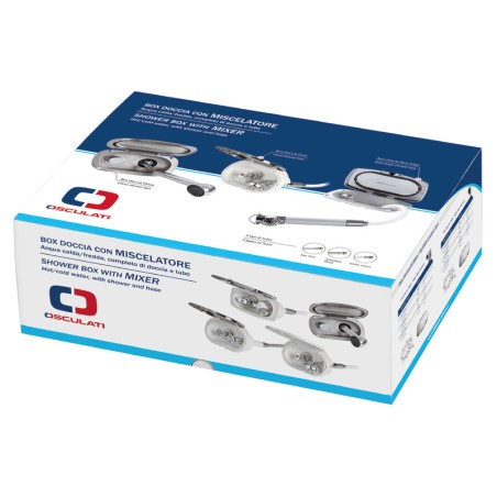 
Coffret douche blanc New Edge tuyau inox 4 m 
