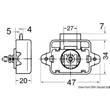 Dèclic bouton nylon/laiton chromé 19 mm | EAN 8033137014512 Ref 38.182.10