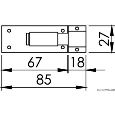 Loquet inoxpoli 85x27 mm | EAN 8033137128318 Ref 38.214.00