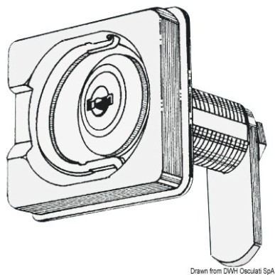 Fermeture tournante inox + serrure 50x55 mm | EAN 8033137005923 Ref 38.977.00