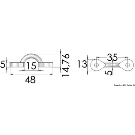 
Pontet inox 5x50 mm 
