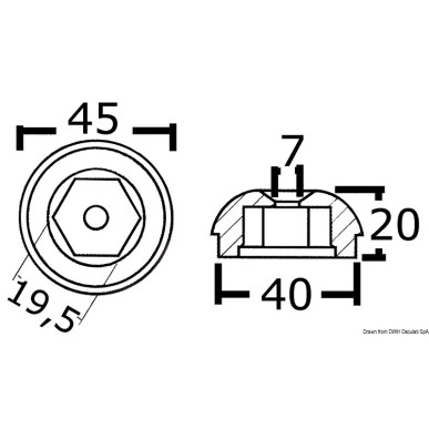 Anode de rechange aluminium réf. orig. 71190A | EAN 8033137135842 Ref 43.070.23