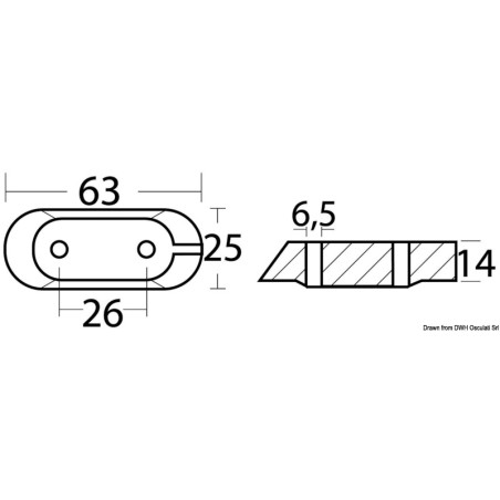 
Anode en U magnésium p. Yamaha 4/70 HP 
