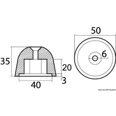 Anode de rechange aluminium réf. orig. 02481 | EAN 8033137135941 Ref 43.070.34