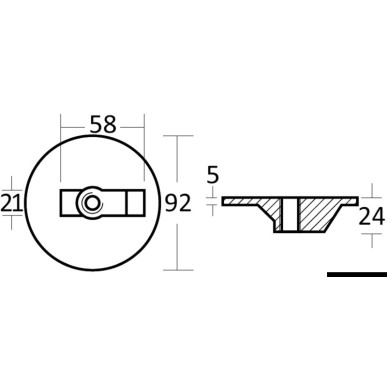 Queue carpe plate magnésium Alpha/Bravo 35/300 HP | EAN 8033137138461 Ref 43.423.12