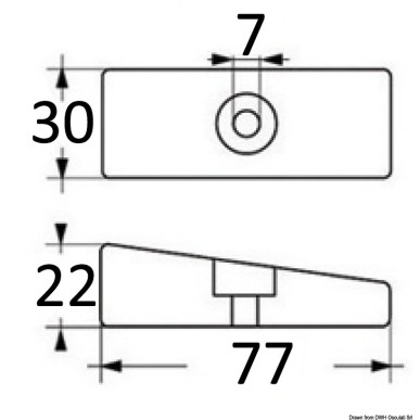 Plaquette aluminium 75/225 HP 36 x 71 mm | EAN 8033137138133 Ref 43.293.01