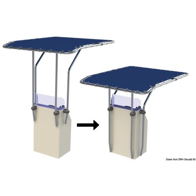 T-Top rétractable aluminium bleu 1700x1400 mm | EAN 9337568008607 Ref 48.192.03